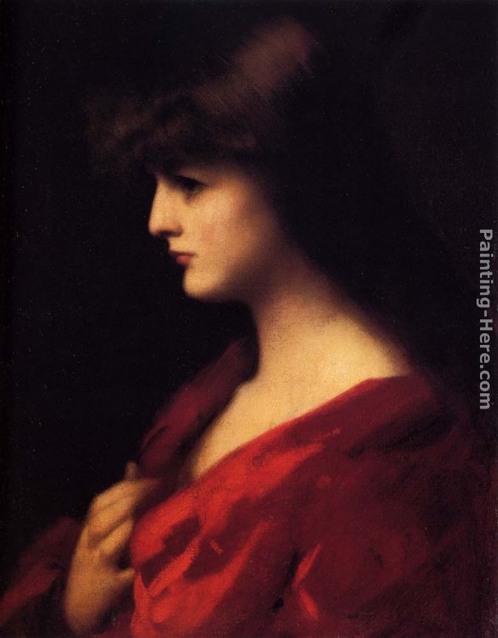 Study Of A Woman In Red painting - Jean-Jacques Henner Study Of A Woman In Red art painting